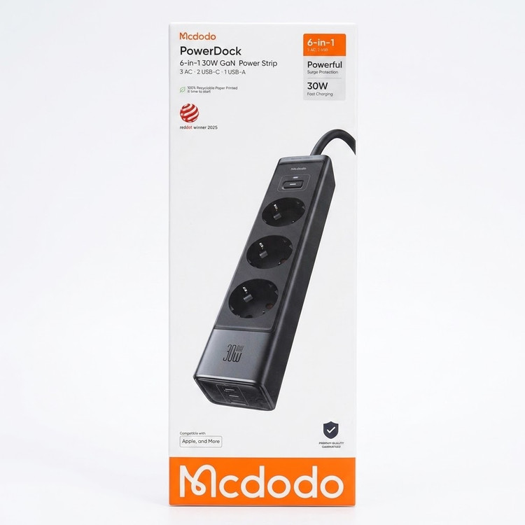 چندراهی برق و شارژر سریع 30 وات مک دودو mcdodo