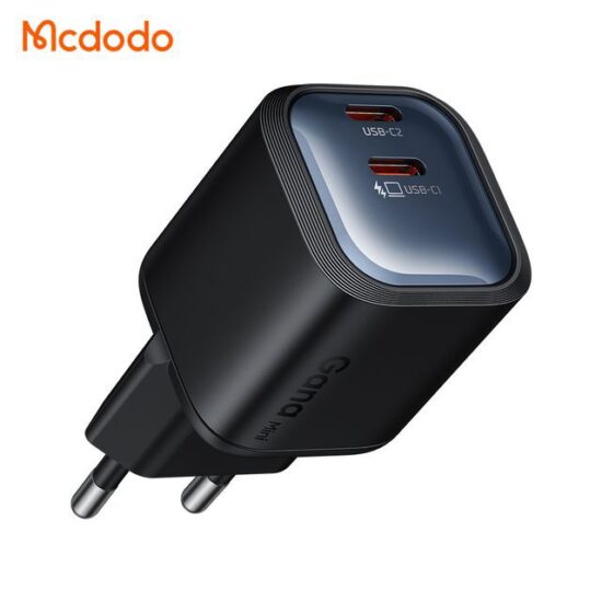 شارژر آداپتور دیواری مینی 45 وات 2پورت برند مک دودو مدل MCDODO CH-100 GaN