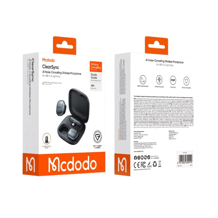 میکروفن یقه ای مک دودو مدل 545-Studio Grade با درگاه اتصال USB-C/لایتنینگ