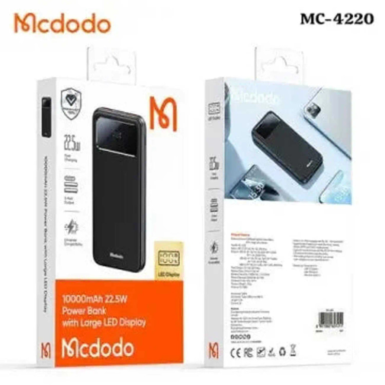 پاور بانک 10000 تایپ سی و یو اس بی 22.5 وات مک دودو MC-4220