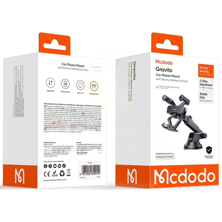 هولدر موبایل ماشین مک دودو MCDODO مدل TB-851 گرانشی