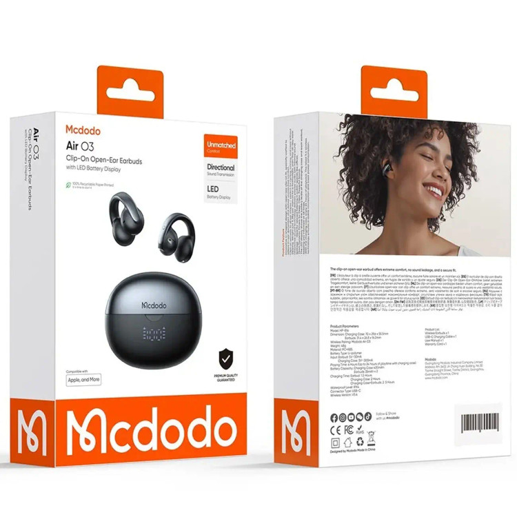 هندزفری بلوتوثی مک دودو Mcdodo مدل HP-816 کلیپسی با بلوتوث 5.4