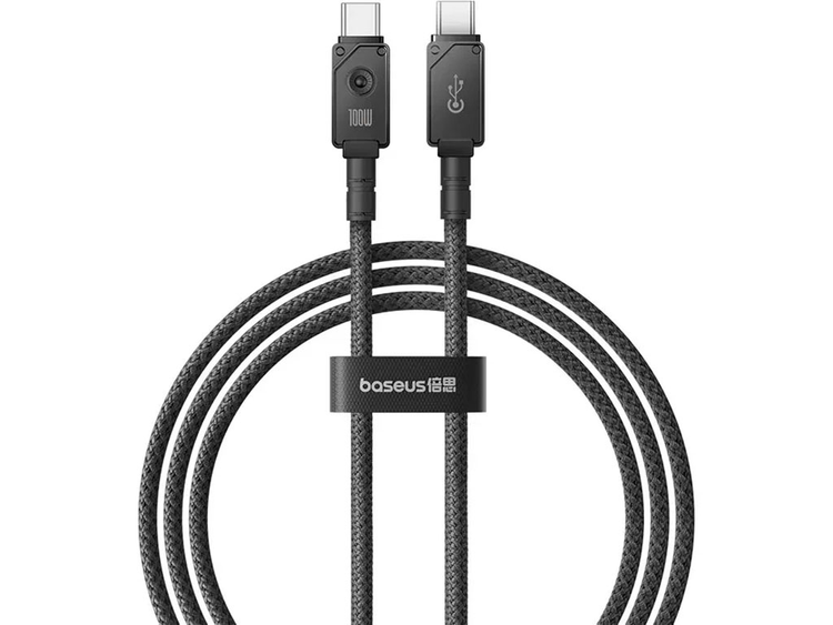 کابل سوپر فست شارژ تایپ سی به تایپ سی 100 وات 1 متری بیسوس Baseus Type C Aramid Fiber Braiding Fast Charging Cable