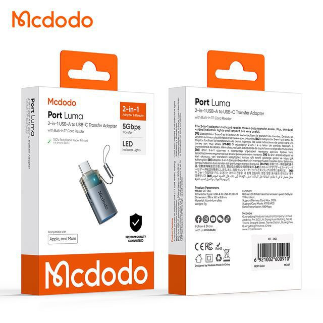 OTG تبدیل USB-A به تایپ سی+Micro SD مک دودو مدل MCDODO OT-7600