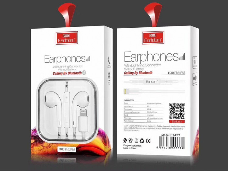 هندزفری سیمی لایتنینگ ارلدام Earldom iPhone Lightning Earphone ET-E21
